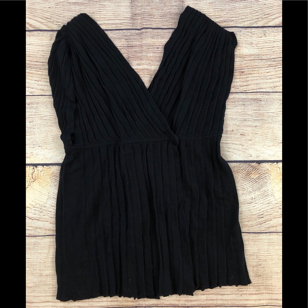 Anthro M Yellow Bird navy blouse NWT